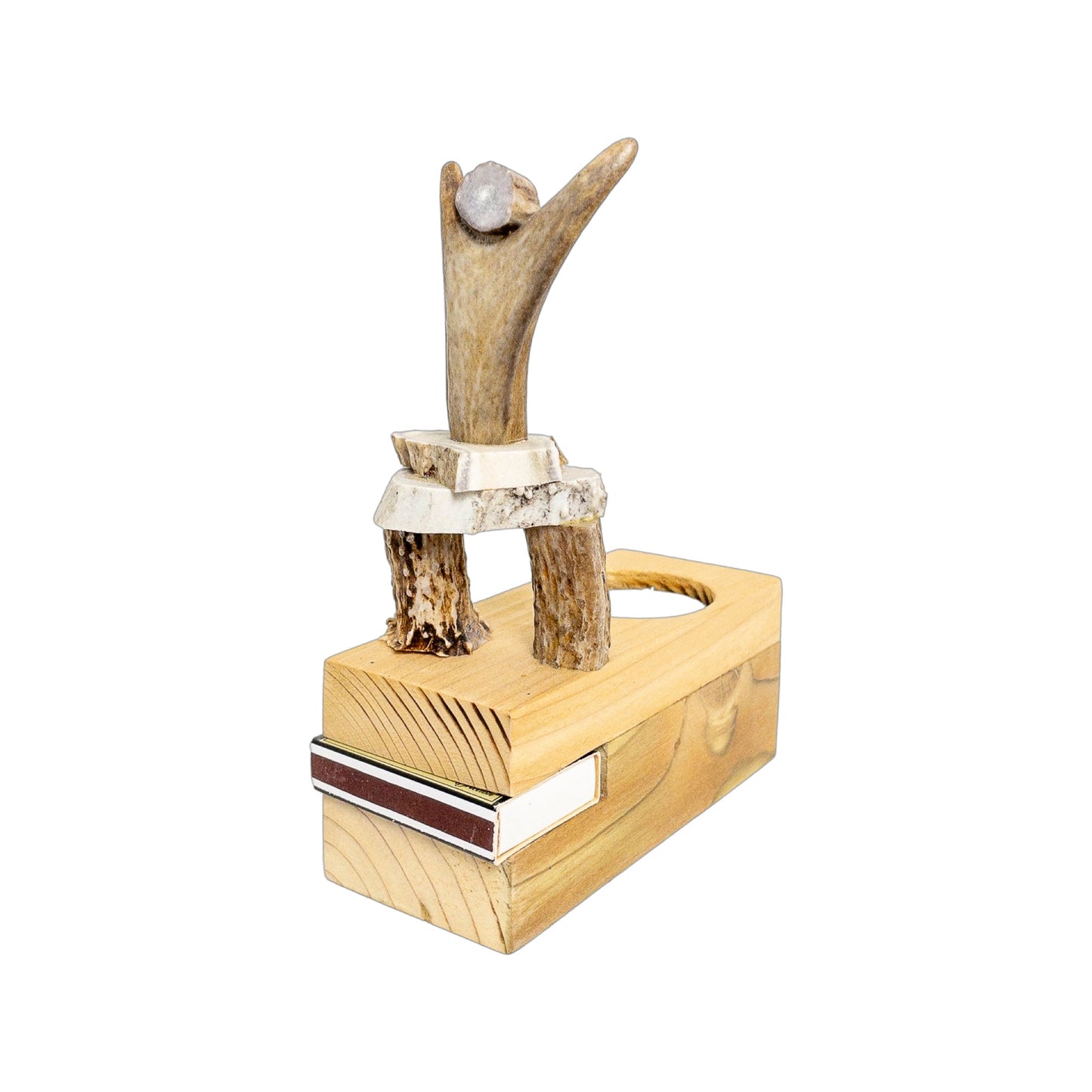 An Inukshuk with Candle Home Decor made from Deer antlers