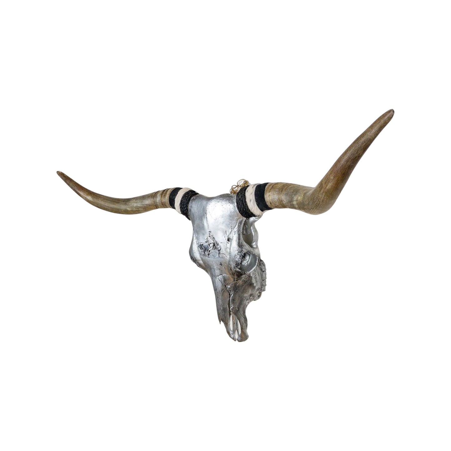 A Longhorn Engraved Skull Taxidermy Wall Decor featuring NOT FOR SALE. AJ ROPING